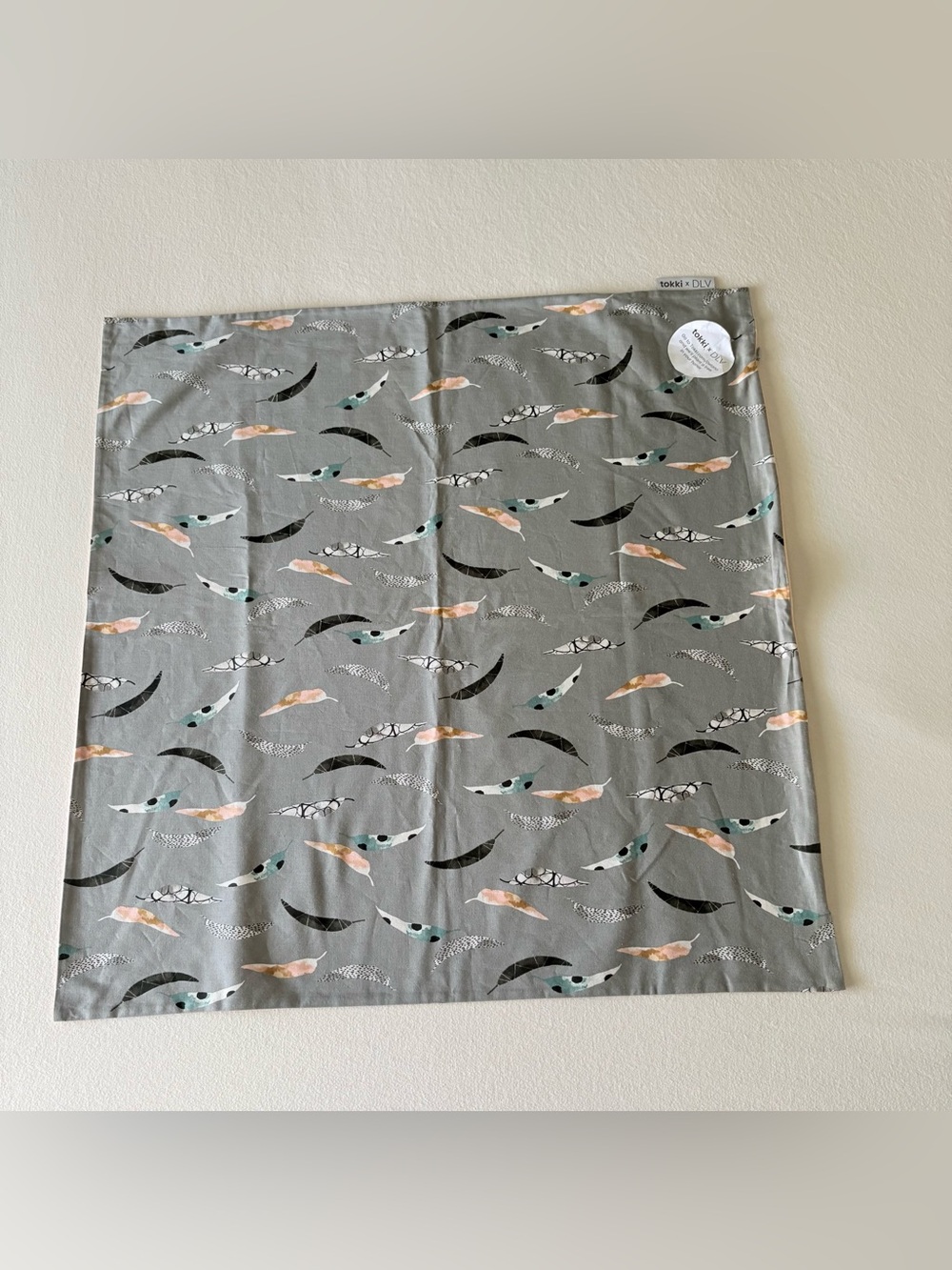Delano Las Vegas x Tokki Euro Sham Pillow Cover Grey Feather Luxury Bedding NWT